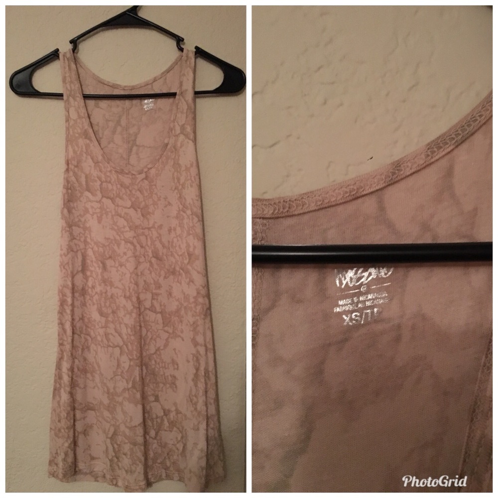 Racerback tan patterned tank top